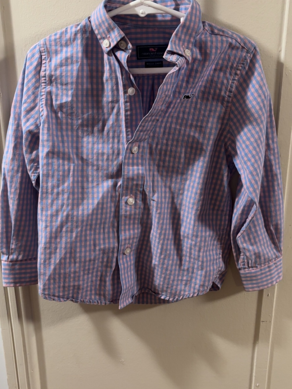Vineyard Vines Pink and Light Blue Gingham Button-Down Shirt